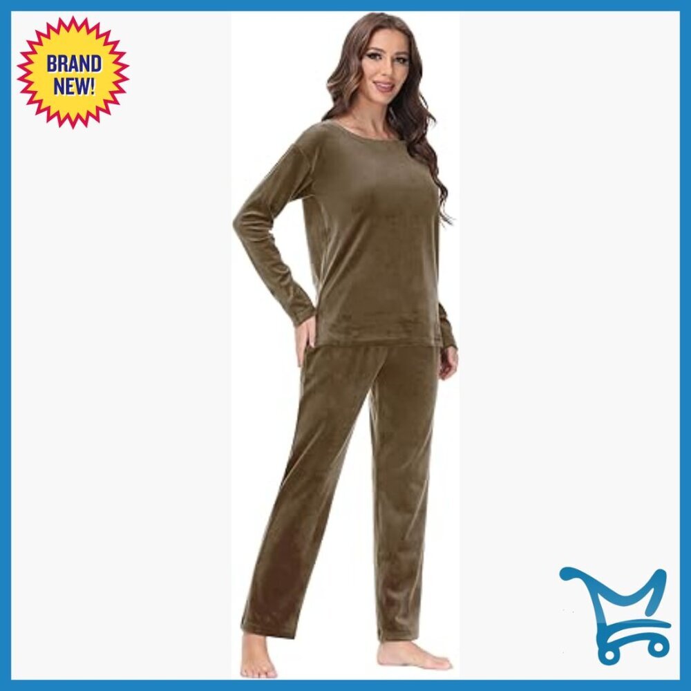 Velour Sweatsuit Set Lounge Wear Sweatshirt Joggers Loose Fit